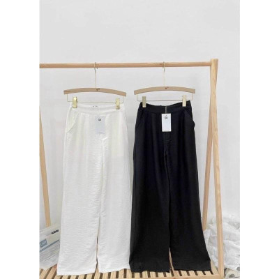 Quần culotte ống suông chất liệu đũi cạp chun sau thoáng mát tôn dáng