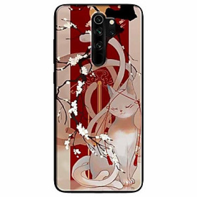 Ốp lưng in cho Redmi Note 8 Pro Mẫu Mèo Cành Hoa Đào