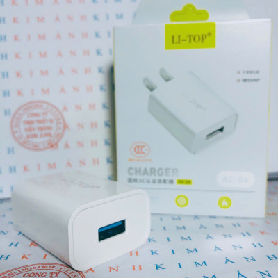 Bộ sạc Li-Top Rio Tinto AT06 5V- 2A chân cắm L, Có chứng nhận 3C tiêu chuẩn quốc gia, Kim Ánh bảo hành hàng chính hãng 12 tháng