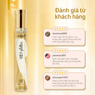 Nước hoa nữ thơm lâu chính hãng,nước hoa thùy tiên adopt Lady Glitter hương thơm kiêu sa dung tích 30ml