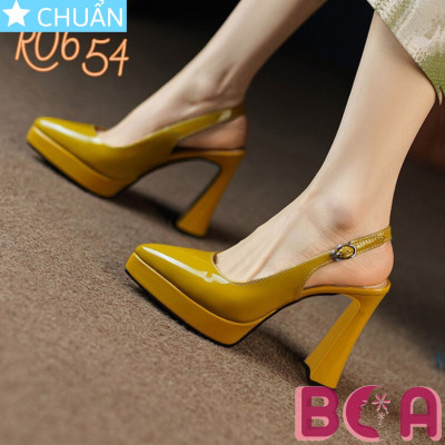 Giày nữ đẹp cao gót 9 phân RO654 ROSATA tại BCASHOP mũi nhọn, quai vòng sau kết hợp bề mặt bóng sang chảnh và cá tính