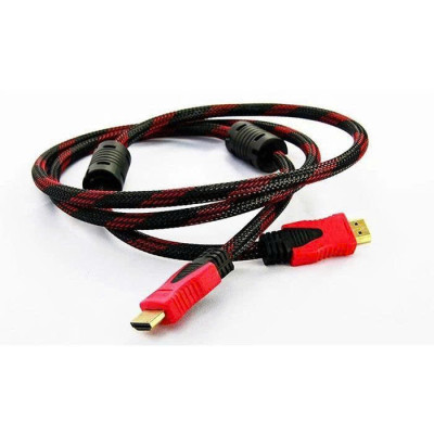 Cáp Hdmi 2 Đầu Dây Dù Tròn Đỏ Dài 1.5M Chống Nhiễu Cao Cấp