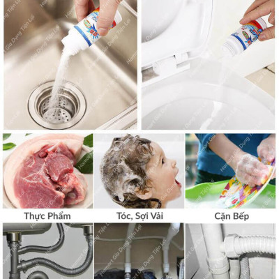 Lọ Bột Thông Cống LKB 110g Thông Tắc Nghẽn Toilet Bồn Chậu Rửa Lavabo Ống Nước Siêu Mạnh