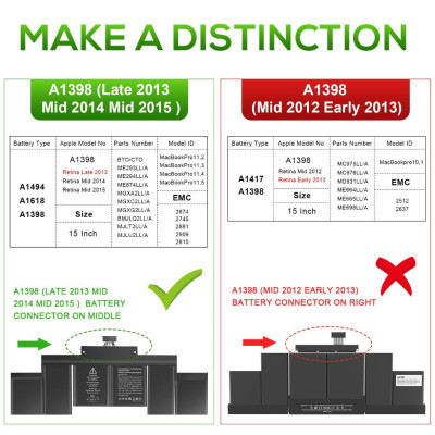 Pin Tương Thích Cho Macbook Pro Retina 15 Inch A1398 ( 2013-2014 ) TEEEMO PC Hàng Nhập Khẩu New Seal