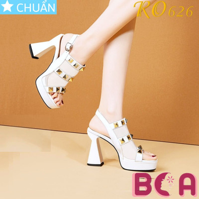 Giày cao gót nữ cao gót 9 phân RO626 ROSATA tại BCASHOP thiết kế hở mũi và quai hậu cài kèm gót trụ loe cực sang chảnh