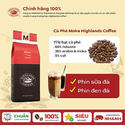 Moka Blend Cà phê Rang xay Moka Highlands Coffee 200g