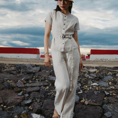 Quần Lưng Liền Linen Lanh PAN058 thời trang thiết kế Hity