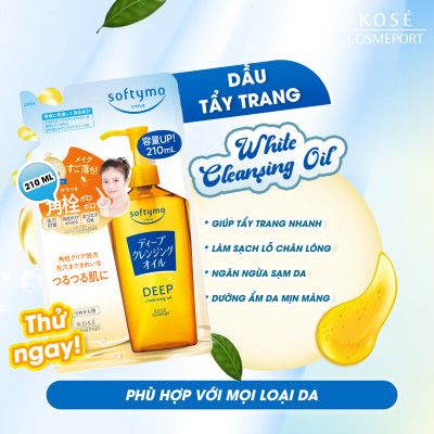 Dầu Tẩy Trang Làm Sạch Sâu Kose Softymo Deep Cleansing Oil (02 Phân Loại)