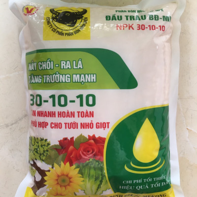Phân bón đầu trâu 30-10-10 cao cấp giúp cây trồng nẩy chồi mập thân dày lá tăng trưởng mạnh