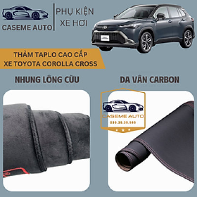 [TOYOTA COROLLA CROSS] Thảm Taplo 3 Lớp Dành Cho Xe TOYOTA COROLLA CROSS, Nhung Lông Cừu Và Da Vân Carbon Cao Cấp - Hàng Chính Hãng