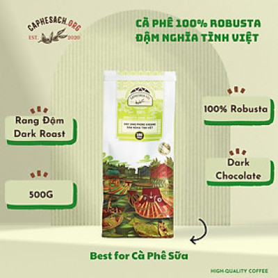 Cà Phê 100% Robusta Honey Nguyên Chất | Rang Đậm | Vị Chocolate, body dày, đậm đà | Pha cà phê sữa
