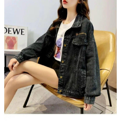 Áo khoát nữ jean đẹp form rộng thêu DF cực chuẩn cực chuẩn-A3119