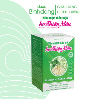 Viên ngậm thảo mộc ho Thiên Môn Dược Bình Đông dạng vỉ - Hỗ trợ giảm ho, giảm đau rát họng