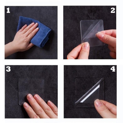 combo 3 Miếng Băng Dính Nano Vuông, Siêu Dính 2 Mặt Trong Suốt, Tiện Dụng- Đa Năng, Loại Vuông 6x6cm Tiện Ích Trong Gia Đình - TakyHome 6000set3