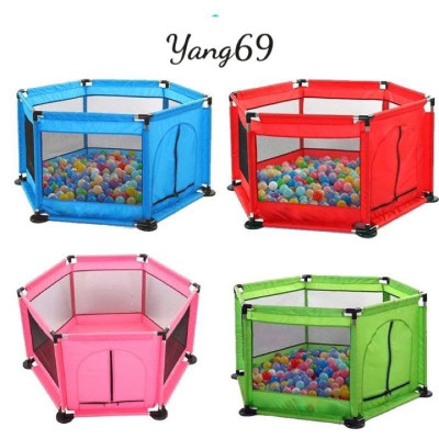 Quây bóng lục giác khung inox vải dù cho bé tặng kèm 5 quả bóng cho bé