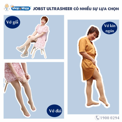 Vớ y khoa gối JOBST UltraSheer - Siêu Mỏng hỗ trợ điều trị giãn tĩnh mạch chân 