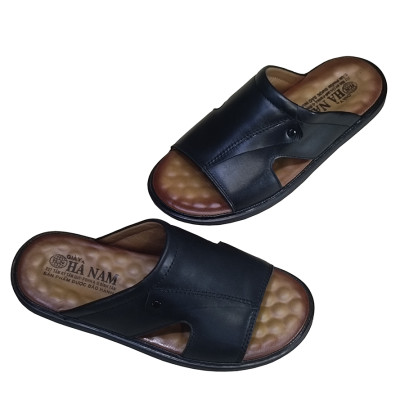 Dép nam quai ngang da bò thật TiTi Đô cao cấp DNA2202