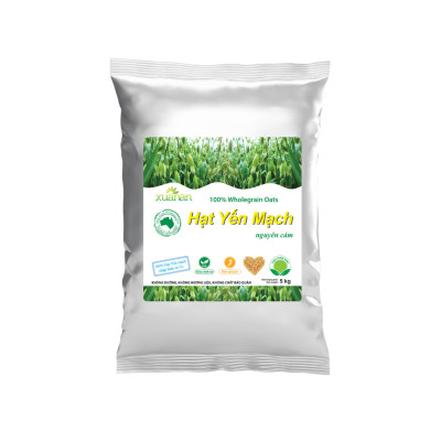 Hạt Yến Mạch Nguyên Cám Úc Xuân An [ko đường] Túi 5Kg (100% Australian Wholegrain Oats) (Giảm 30%)