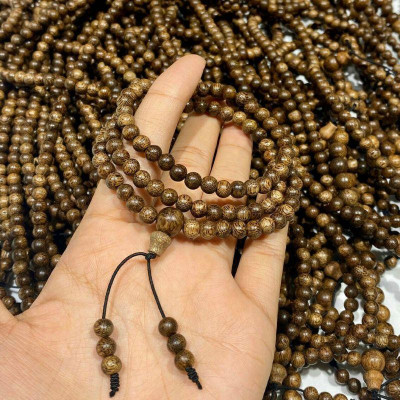 Vòng Tay 108 hạt Trầm Hương TẶNG HỘP GẤM - chuỗi 108 hạt trầm tốc vườn đeo tay nam nữ quấn 3-4 vòng. chuỗi hạt niệm Phật