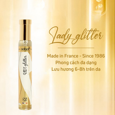 Nước hoa nữ thơm lâu chính hãng,nước hoa thùy tiên adopt Lady Glitter hương thơm kiêu sa dung tích 30ml