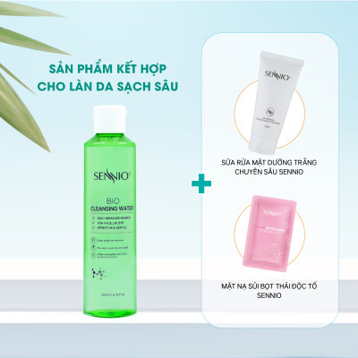 Nước tẩy trang không cồn Sennio Cleansing Water làm sạch sâu phù hợp với mọi làm da 200ml SNO 836