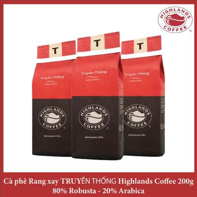 Traditional Blend Thùng 12 gói Cà phê Rang xay Truyền thống Highlands Coffee 200g