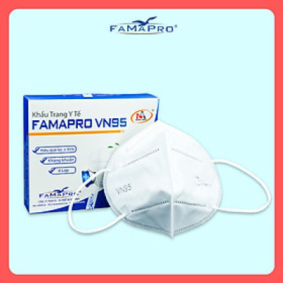 [THÙNG - FAMAPRO VN95] Khẩu trang y tế kháng khuẩn 4 lớp Famapro VN95 (50 hộp/thùng)