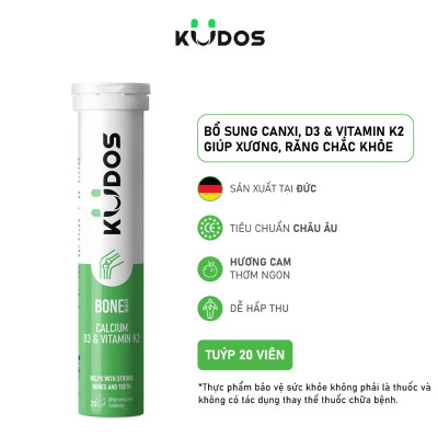 Combo 3 Thực phẩm bảo vệ sức khỏe KUDOS VITAMIN C 1000MG + Viên Sủi KUDOS BONE + Viên Sủi KUDOS DAILY (20 viên/tuýp)