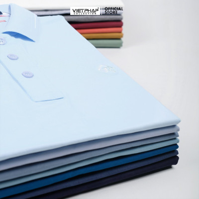 Áo Polo Nam VIỆT PHÁP Form Luxury - Thun 4 Chiều Trơn , lịch lãm, sang trọng  9834
