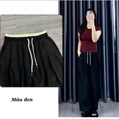 Quần baggy nữ dáng bom NeSa Shop, chất liệu gió lụa cao cấp mềm nhẹ mát, quần kiểu nữ form rộng bigsize QT14