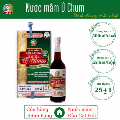 Hộp 2 chai Nước mắm Ủ Chum dành cho người ăn nhạt, dung tích 500ml/1chai