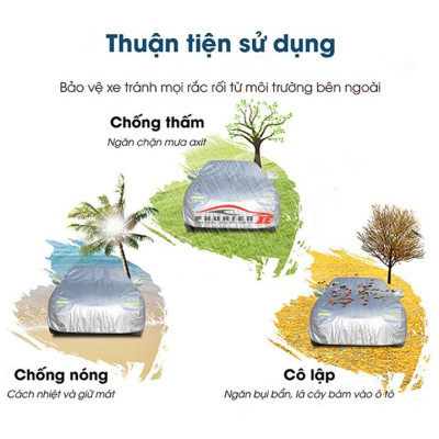Bạt Phủ Ô Tô Cao Cấp 3 Lớp Chống Nắng Nóng Chống Nước Chống xước