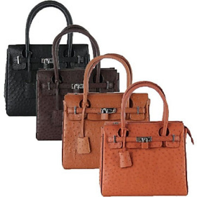 HP6437-38-39-40 - Túi xách da đà điểu Huy Hoàng cao cấp màu đen, nâu đất, vàng bò, nâu đỏ