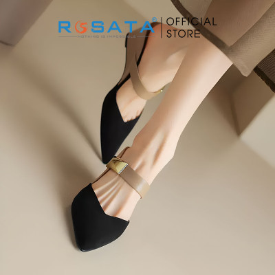 Dép sục cao gót nữ quai ngang phối màu ROSATA RO631 - HÀNG VIỆT NAM - BKSTORE
