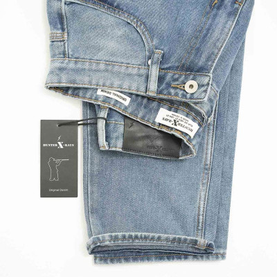 Quần Jeans Nam Cao Cấp HUNTER X-RAYS Form Straight Cotton Màu Xanh Đậm - Hunter X-Rays D24