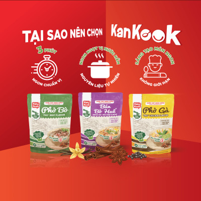 Nước Xốt (Sốt) Cô Đặc Vị Bún Bò Huế KanKook Gói 210g Nấu/Trộn Ăn Liền Vị Hoàn Chỉnh Chuẩn Vị Bún Bò Huế