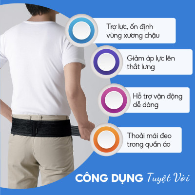 Đai bảo vệ xương chậu loại cứng Phiten supporter pelvis firm hard type AP177003/AP177004/AP177005