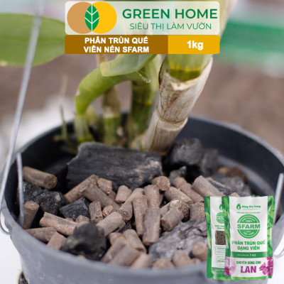 Phân Trùn Quế Viên Nén Greenhome, Sfarm, Bao 1kg, Dinh Dưỡng Hữu Cơ, Không Mùi, Tốt Cho Lan, Bonsai, Rau, Cây Ăn Trái