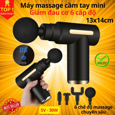 Máy Massage Cầm Tay Mini, Súng Massage Mini Toàn Thân 6 Cấp Độ Chuyên Sâu Đa Năng D Danido