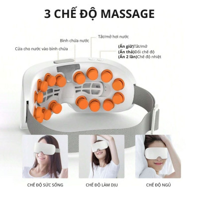 Máy massage mắt 16 đầu rung KACHI MK380 phun sương thư giãn - hàng chính hãng