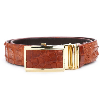 Thắt Lưng Nam Da Cá Sấu Gai Lưng Bản Lớn Huy Hoàng HT4225 - Nâu Đỏ