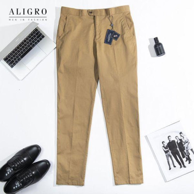 Quần kaki nam, quần thô màu vàng dáng SlimFit, chất liệu vải kaki cao cấp bền đẹp, thiết kế cạp đính đỉa ALIGRO ALGK049