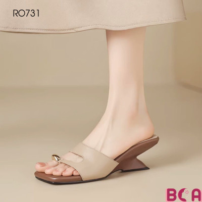 [THANH LỊCH - TRẺ TRUNG] Thiết Kế Dép Guốc Đế Xuồng Xỏ Ngón Cao Gót 5p RO731 ROSATA Đi Làm - Đi Chơi Đều Thoải