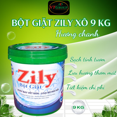 Bột Giặt Zily Hương Chanh Xô 9 Kg - Tặng 5 Gói Xả Vải Zily 22ml