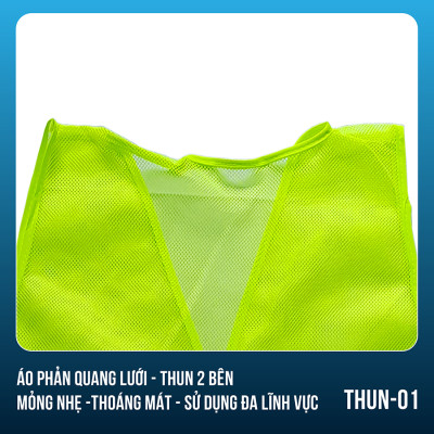Áo phản quang lưới thun 2 bên thoáng mát, bền, đẹp - Mã THUN01