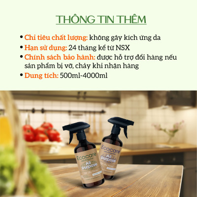 (TẶNG KÈM VỎ XỊT) Bình Xịt Vệ Sinh Đa Năng ECOCARE 4L Khử Mùi, Diệt Nấm Mốc, Diệt Khuẩn Hiệu Quả Nhà Bếp, Nhà Vệ Sinh Và Nhà Tắm