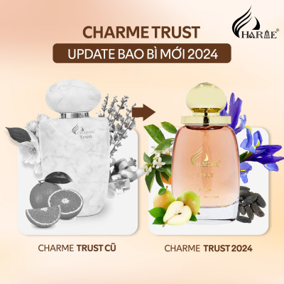 Nước hoa nữ CHARME TRUST 100ml Mùi Hương Hoa Cỏ Trái Cây, Tươi Mát, Trang Nhã, Lưu Hương Lâu Chính Hãng