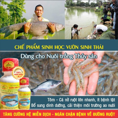 Combo 2 chai Chế phẩm sinh học VƯỜN SINH THÁI nuôi Tôm, Cá, Ếch