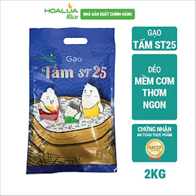 Gạo Tấm ST25 Hoa Lúa túi 2kg - Dẻo mềm, thơm ngon