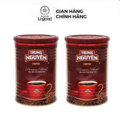 Combo 2 Hộp Cà Phê Rang Xay Pha Phin Premium Blend - Lon 425gr (Vị đậm, mùi thơm, cafein 1%)